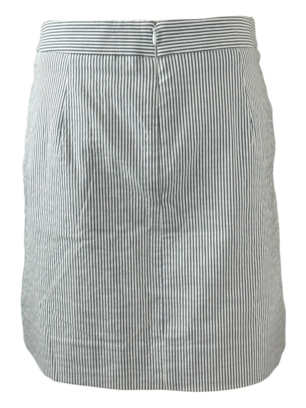 J. CREW Blue & White Striped Seersucker Mini Skirt